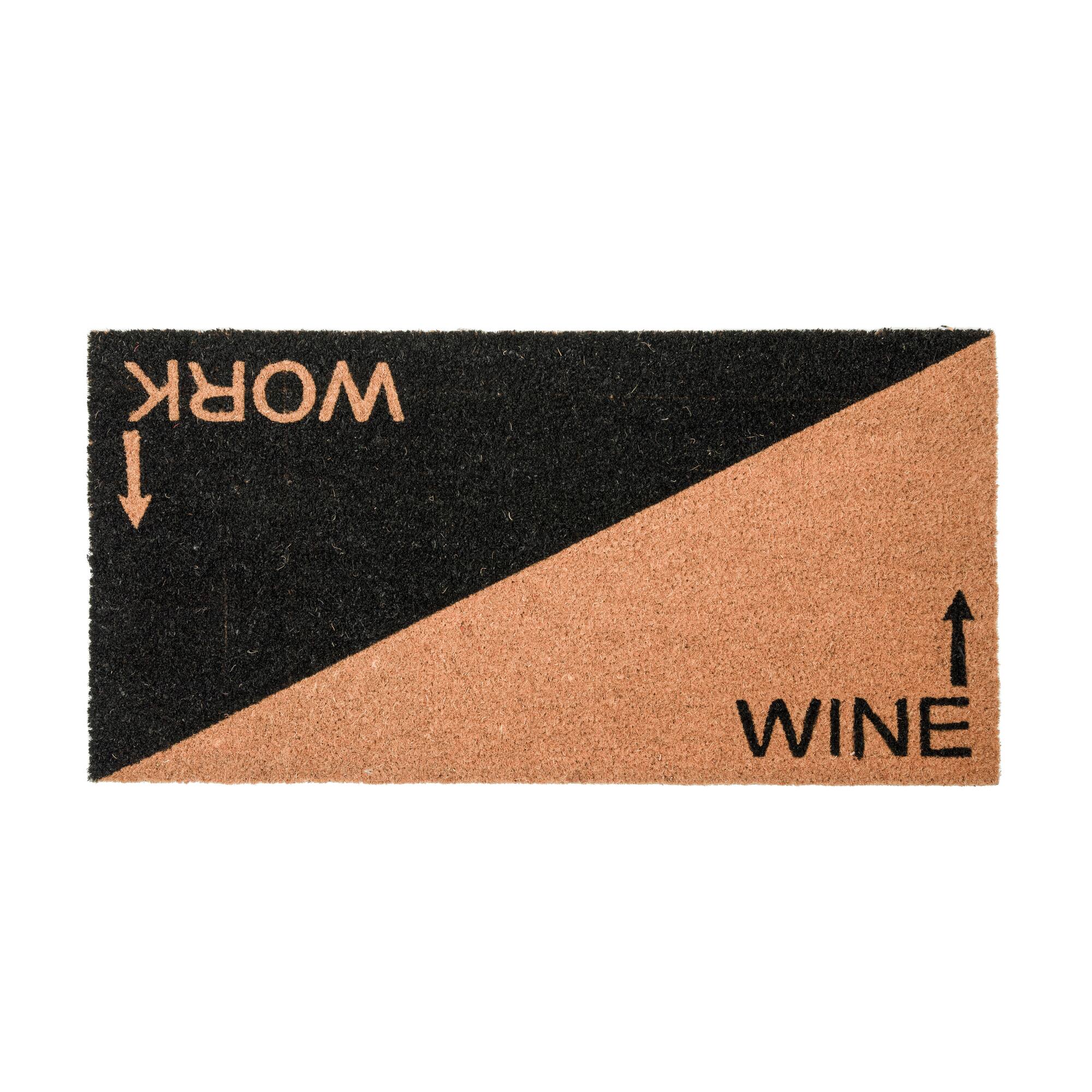 Hello Honey® Natural & Black Work & Wine Coir Doormat